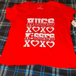 Hugs and kisses women top lrg 12/14 nwt